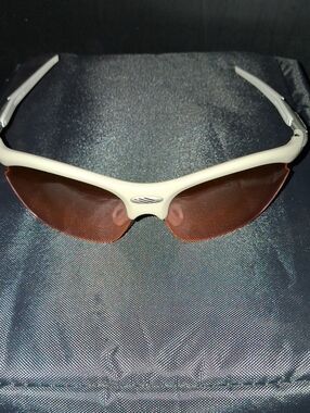 Ruby Project White Sport Sunglasses with Amber Mirror Lenses